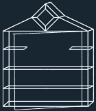 Vitrine collectionneur de luxe Facette, plaqué or 24 K, 56 x 48 x 11 cm